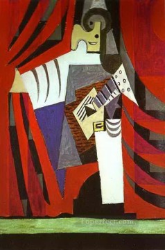  stage Art - Polichinelle with Guitar Before the Stage Curtain 1919 cubism Pablo Picasso
